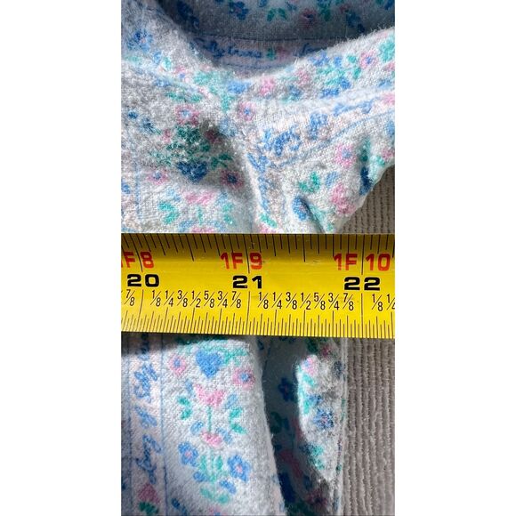 VTG LANZ OF SALZBURG FLANNEL TYROLEAN NIGHTGOWN HEART BLUE FLORAL WOMENS SZ L - Picture 8 of 9